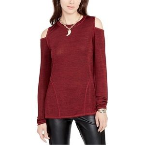 Rachel Roy Womens Cold Shoulder Knit Blous